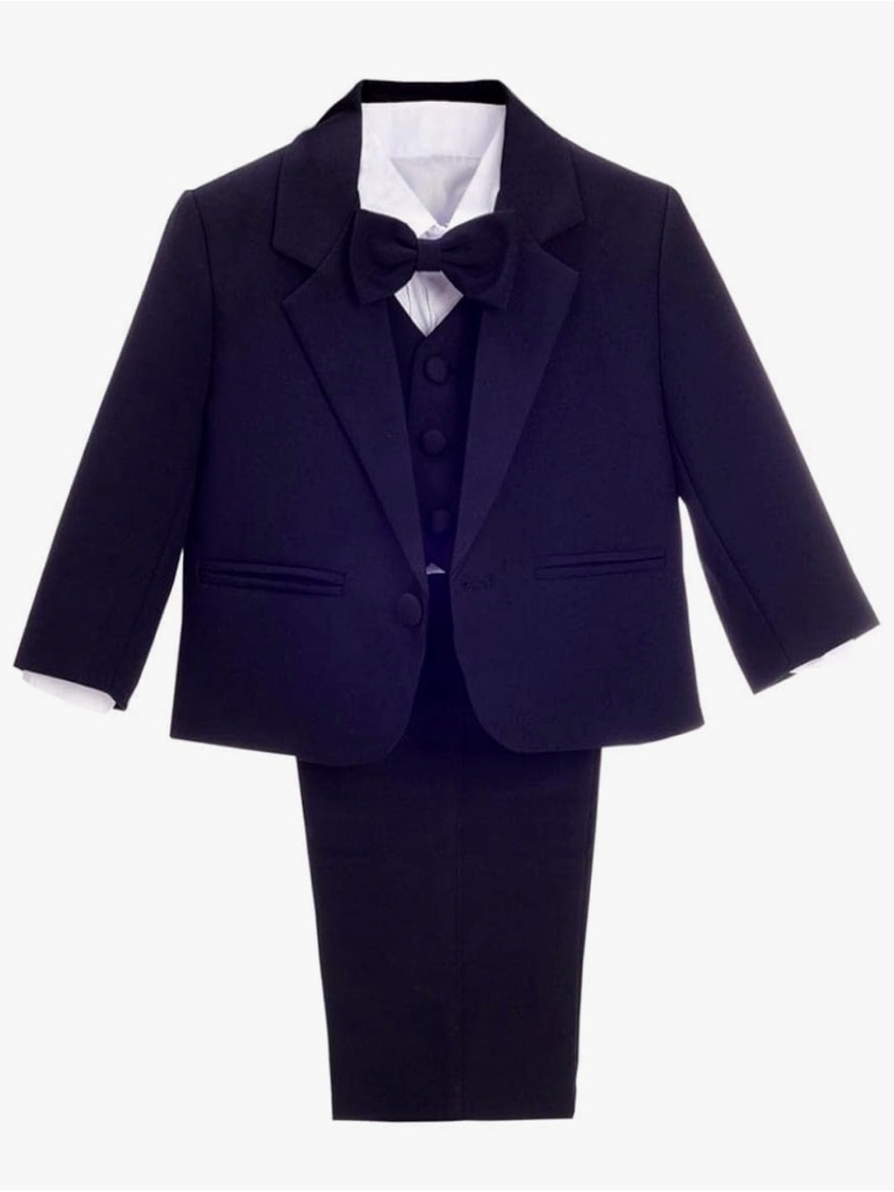 Classic Boys Navy Tuxedo with Bow Tie